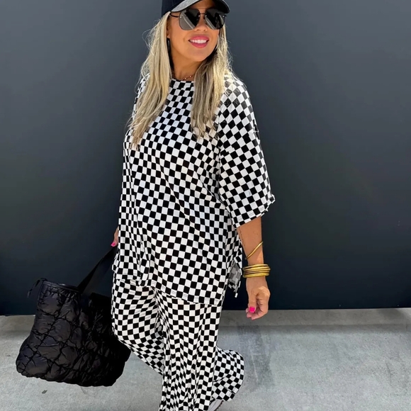 Soft checkered oversized top - Picture 2 of 2